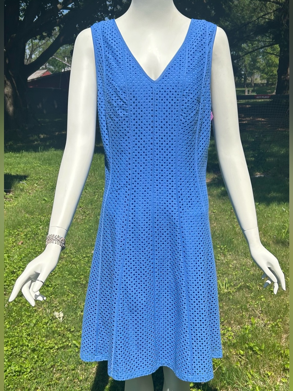 Ann Taylor Blue Eyelet Mini Dress